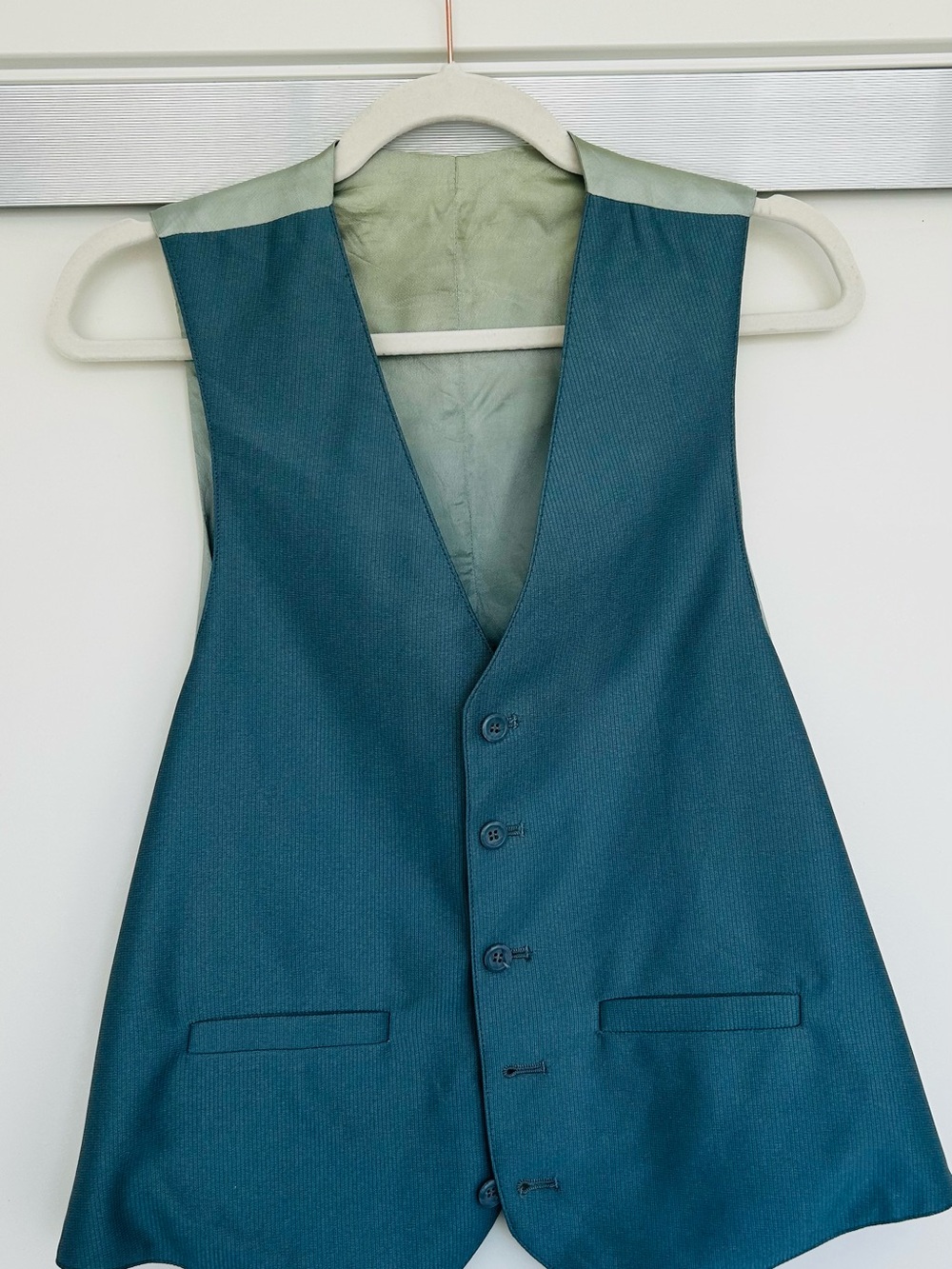 Vintage Teal Button-Front Women's Vest